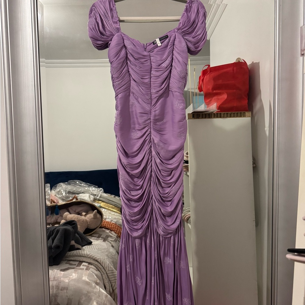 Zara Lavender Ruched Maxi Dress